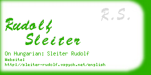 rudolf sleiter business card